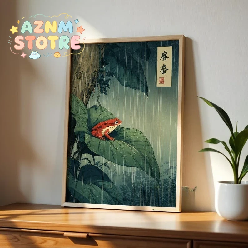 Vintage Fashion Wall Art - 1pc Japanese Frog Canvas Wall Art,