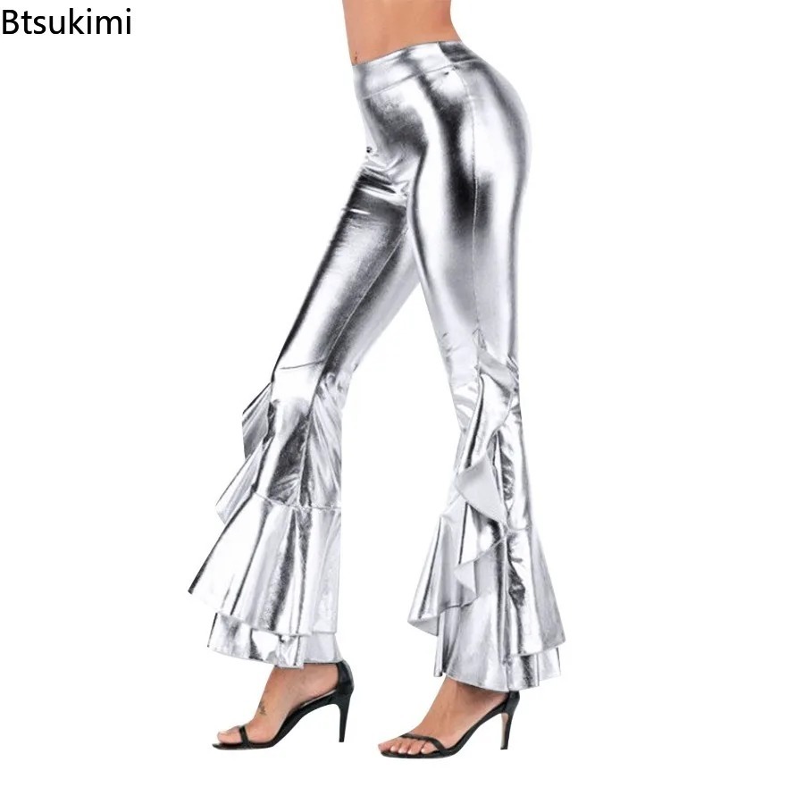 Women's Shiny Flare Trousers M - đánh giá và giá Wide Leg Trouser 70S
