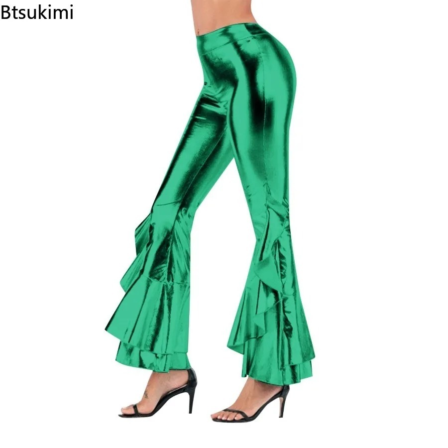 Women's Shiny Flare Trousers M - đánh giá và giá Wide Leg Trouser 70S