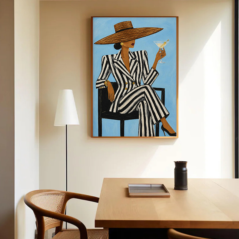 Vintage Smoking Leopard Blue F - đánh giá và giá Vintage Fashion Wall Art