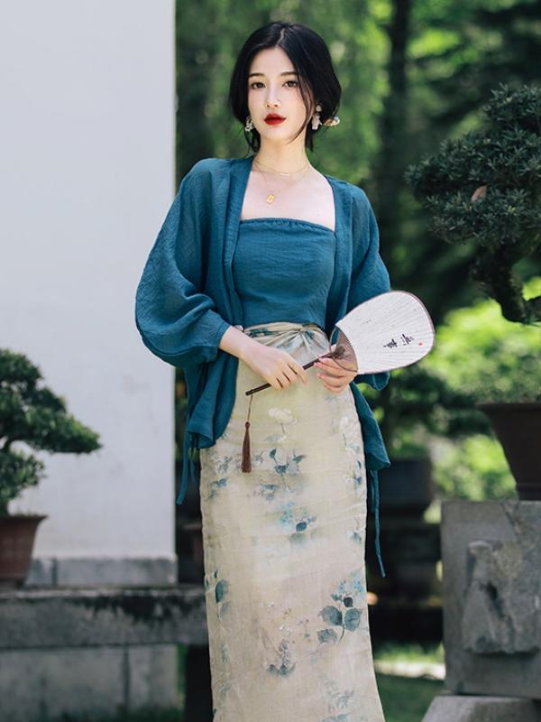 plus Size Floral Print Open Ca - đánh giá và giá Vintage Fashion In Chinese