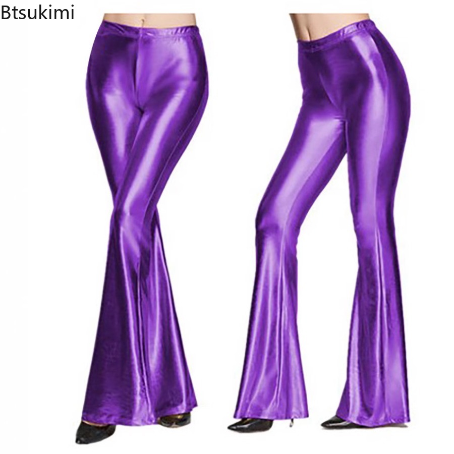 Women's Shiny Bell Bottom Pant - đánh giá và giá Wide Leg Trouser 70S