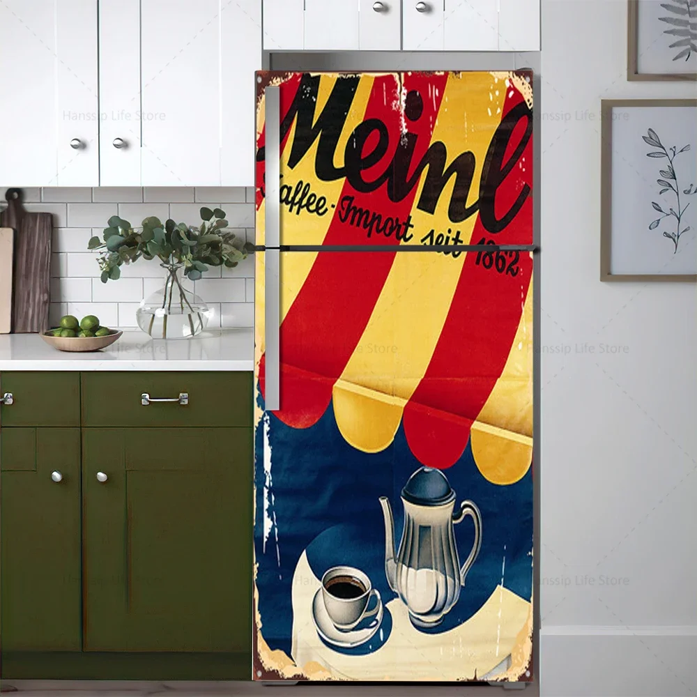 Retro Coffee Background Fridge - đánh giá và giá Vintage Fashion Wallpaper