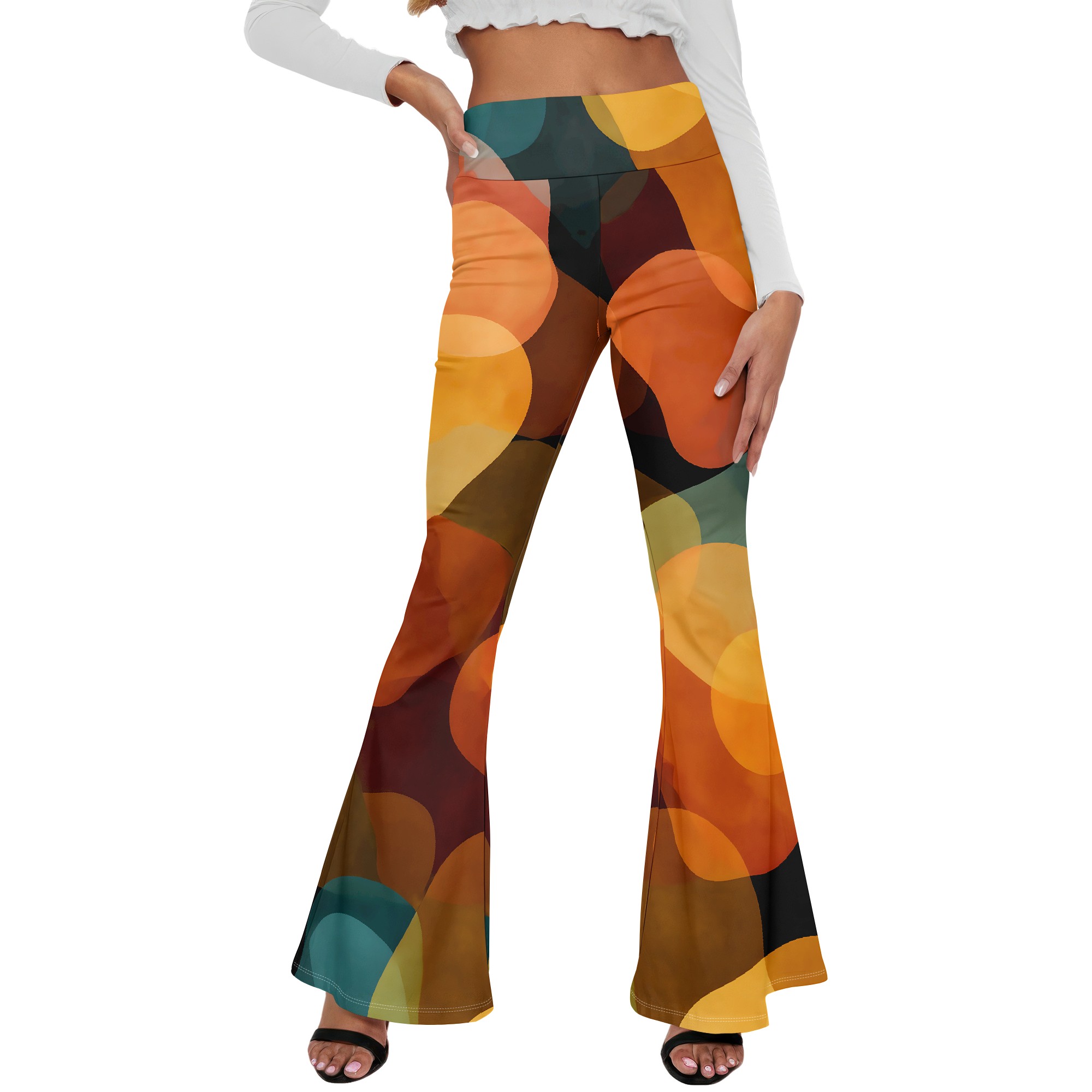 Retro Print Wide Leg Pants, Vi - đánh giá và giá Wide Leg Trouser 70S