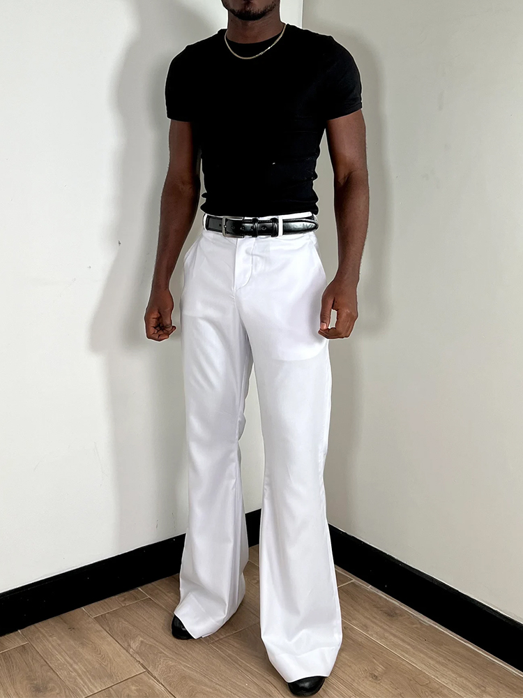 Stylish Bell Bottom Mens Slim  - đánh giá và giá Wide Leg Trouser 70S
