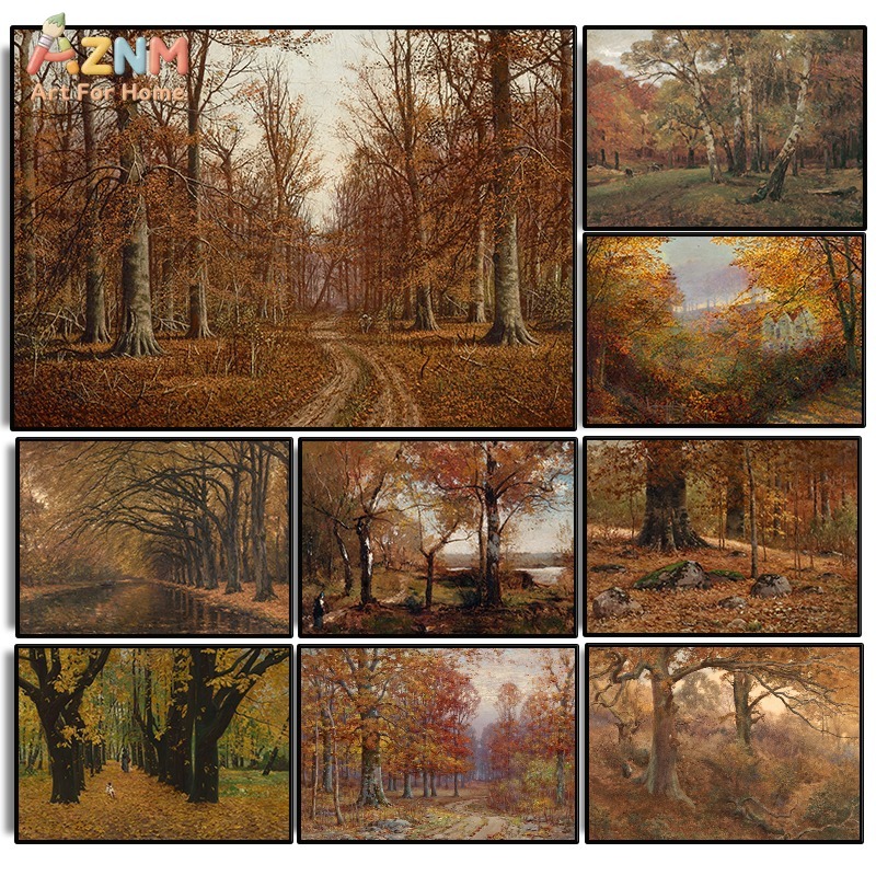 AZNM Vintage Autumn Forest Lan - đánh giá và giá Vintage Fashion Wall Art