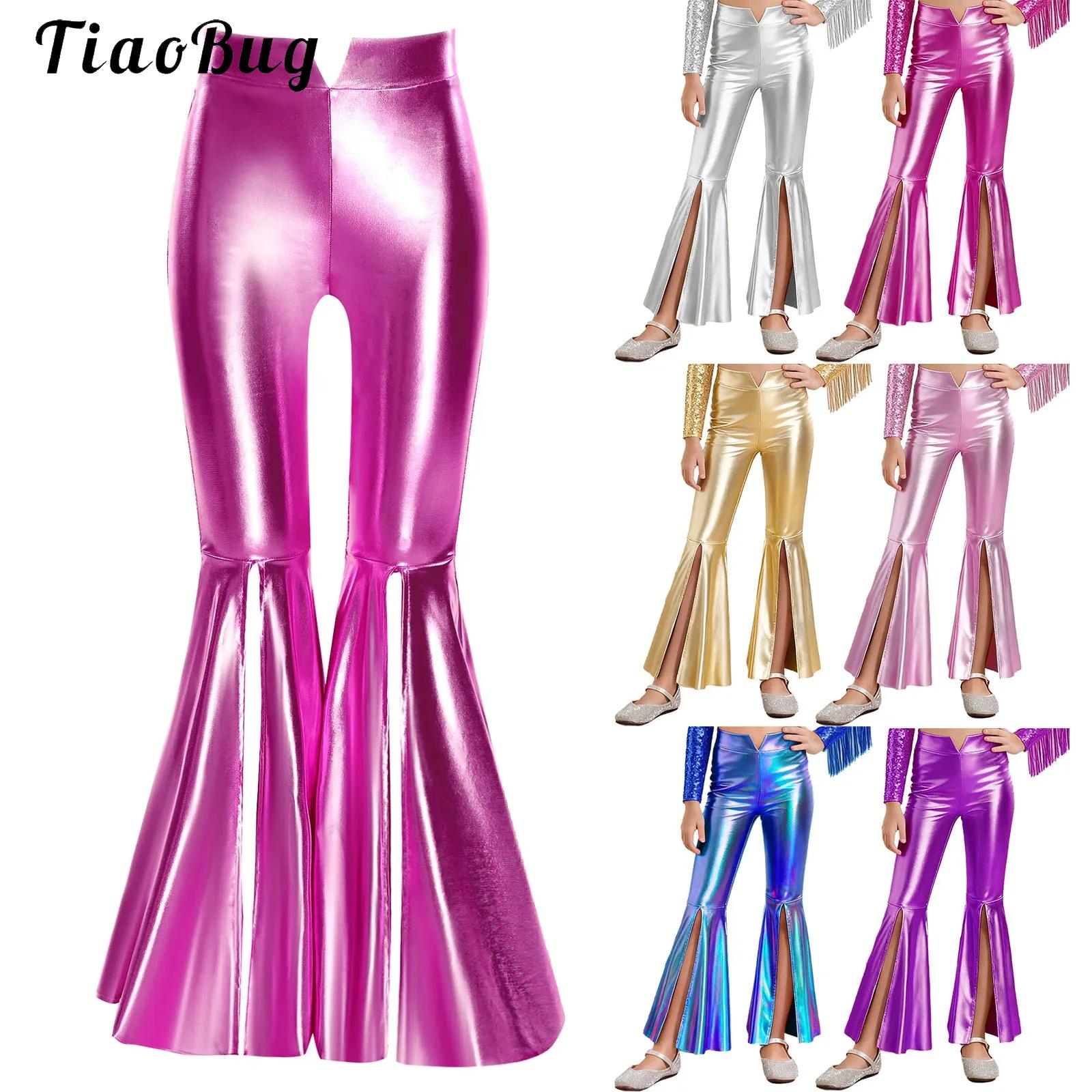Girls Glossy Metallic Leggings - đánh giá và giá Wide Leg Trouser 70S