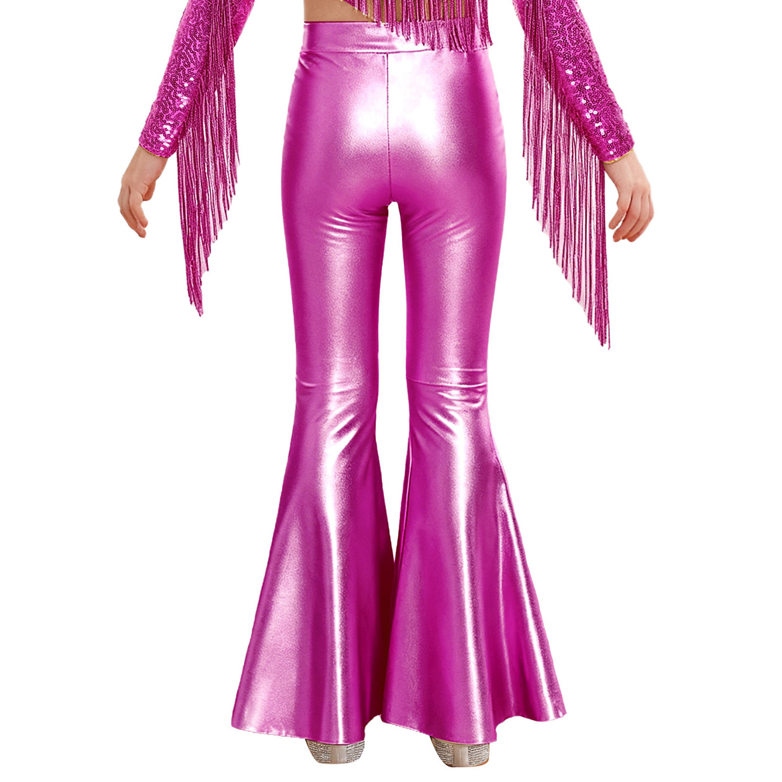 Girls Glossy Metallic Leggings - đánh giá và giá Wide Leg Trouser 70S